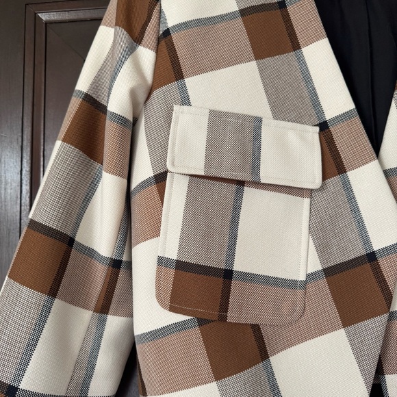 Tibi Dylan Plaid Crop Jacket, Size 10 - Picture 3 of 14